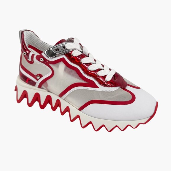 Christian Louboutin Sharkina White Mesh Red Sneakers Size 38.5 US 8.5 Women's 05 - Picture 10 of 15
